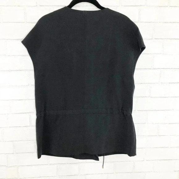 Vince Black Cupro Asymmetric Vest Women's Size Medium - Picture 8 of 13